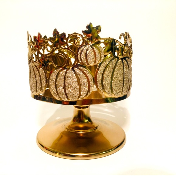 Bath & Body Works Silver Glittery Pumpkin Candle Holder